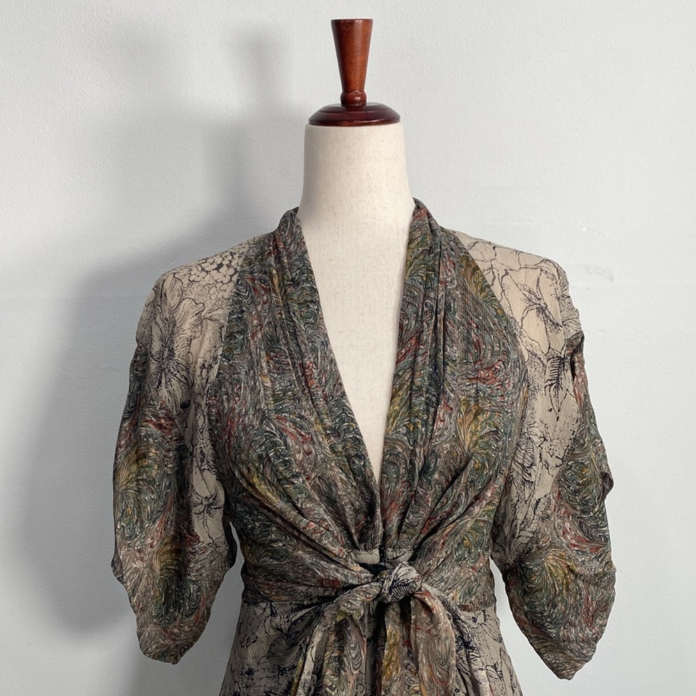 Winter Kate Anthropologie Silk Dress Maxi Fairy Whimsical Size Small - Picture 2 of 12